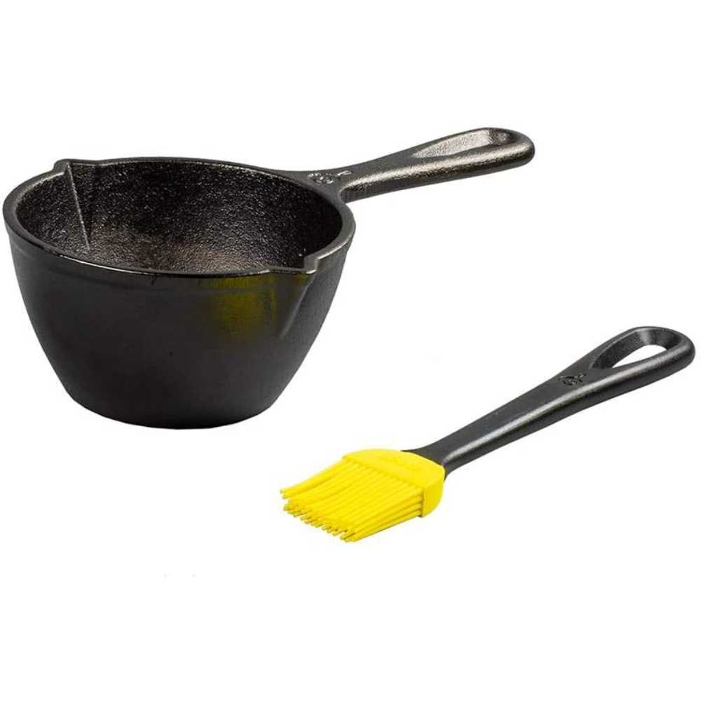 Lodge 15.2 oz. Cast Iron Melting Pot + Silicone Basting Brush