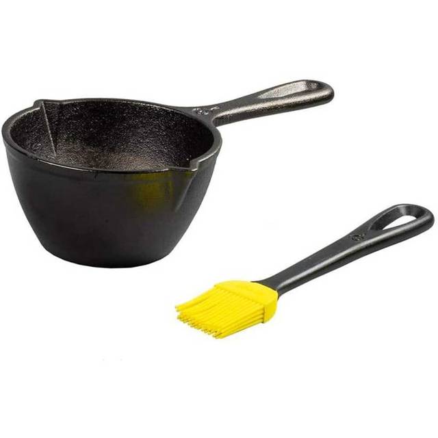 Lodge 15.2 oz. Cast Iron Melting Pot + Silicone Basting Brush