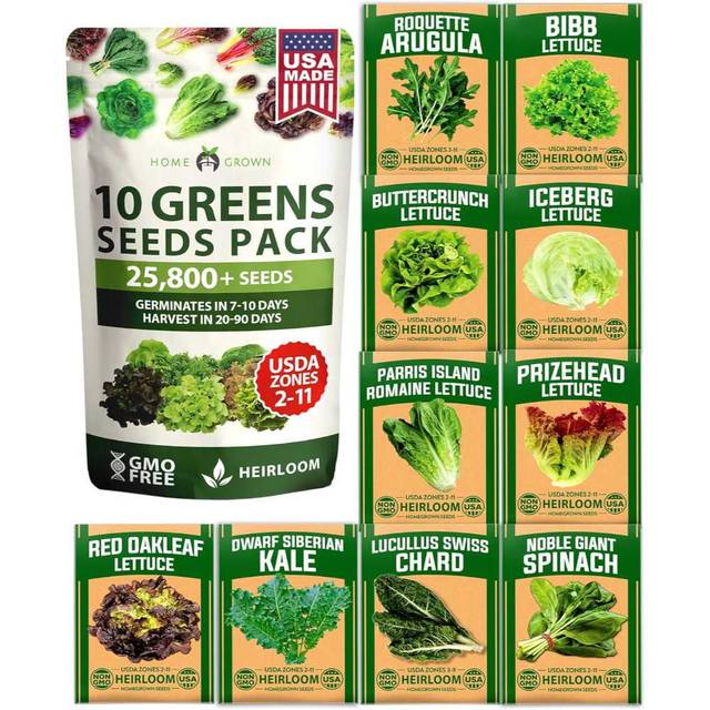 Prime Members: Home Grown 11500+ 10-Variety Heirloom Lettuce Seeds (& More)