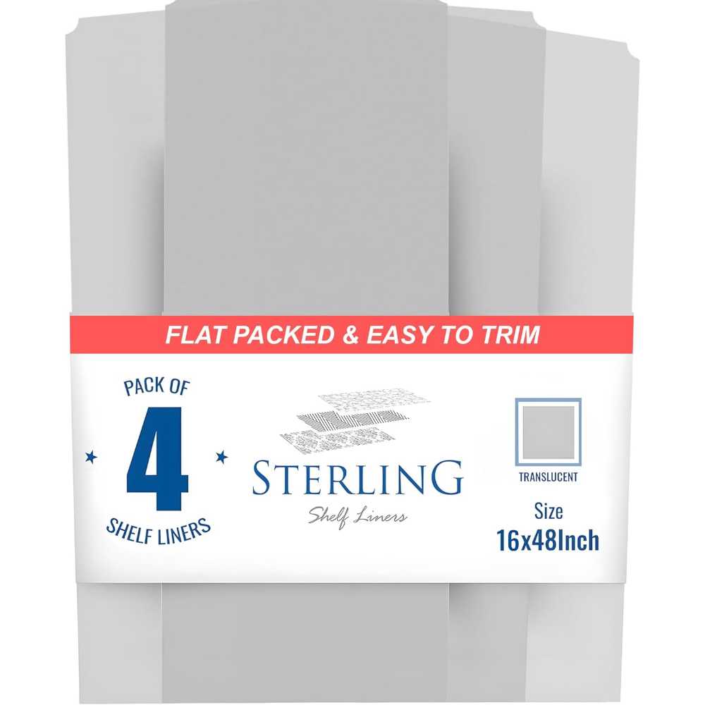 4-Pack Sterling Flat-Packed Easy-to-Trim Shelf Liners (16" x 48")