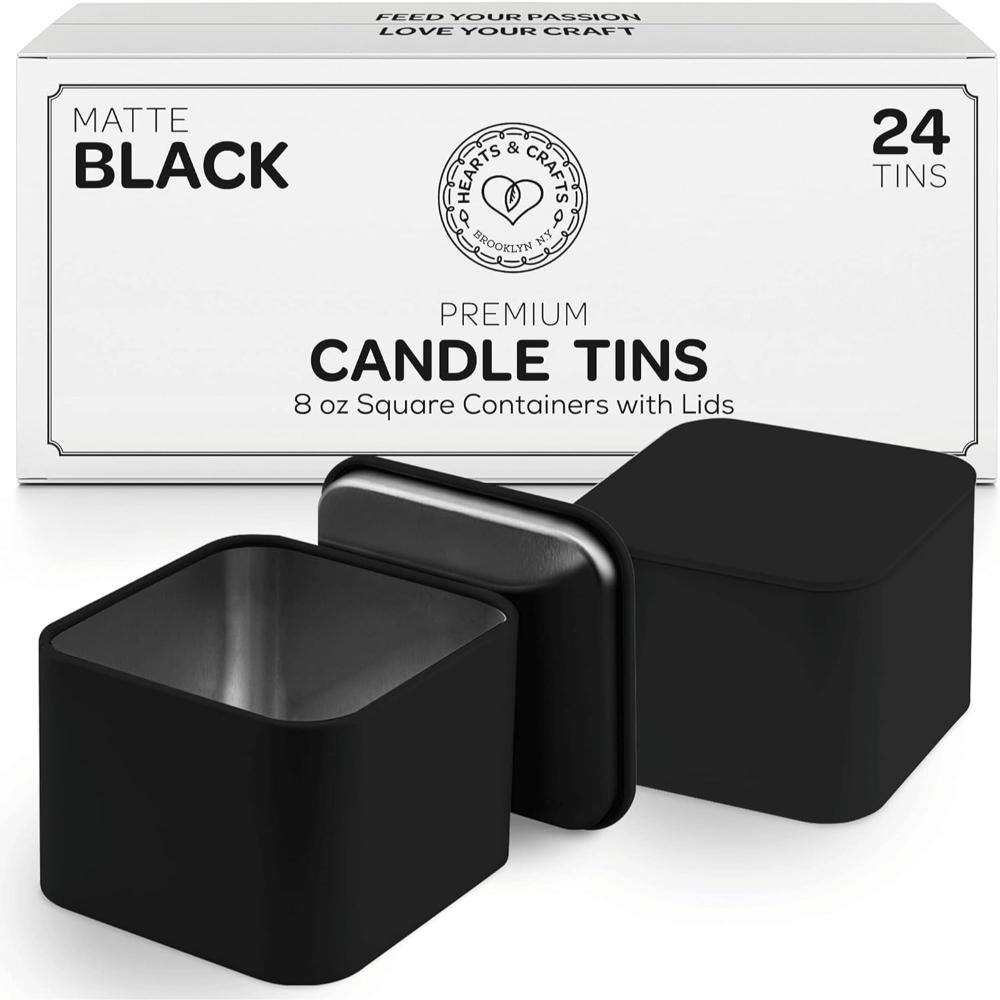 24-Pack Hearts & Crafts 8 oz. Candle Tins w/ Lids