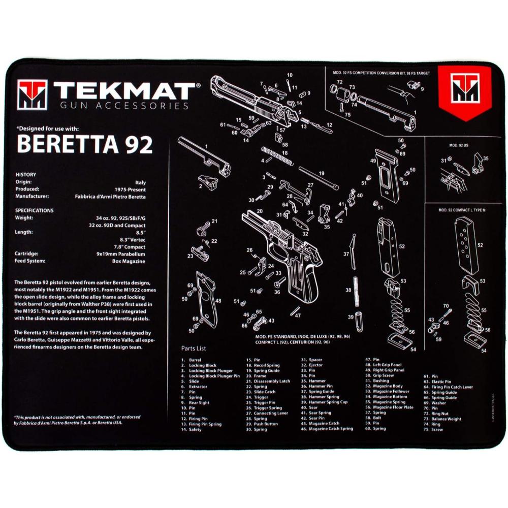 TekMat Beretta 92 Gun Cleaning Mat