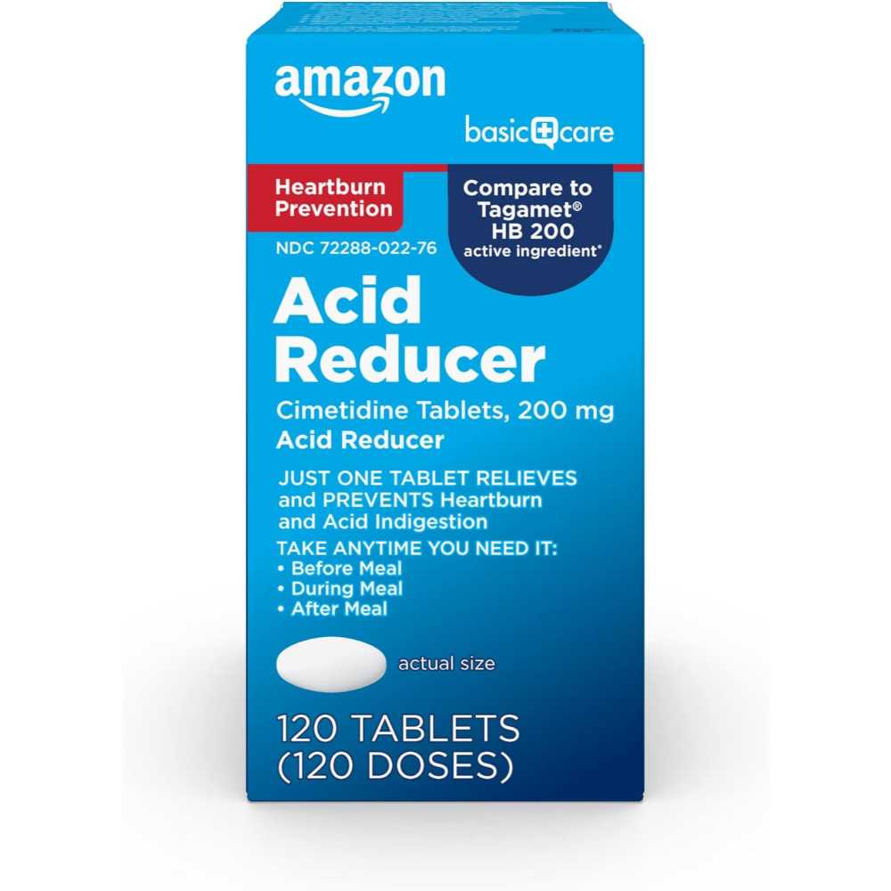 120-Pack Amazon Basic Care Acid Reducer Cimetidine 200mg Tablets
