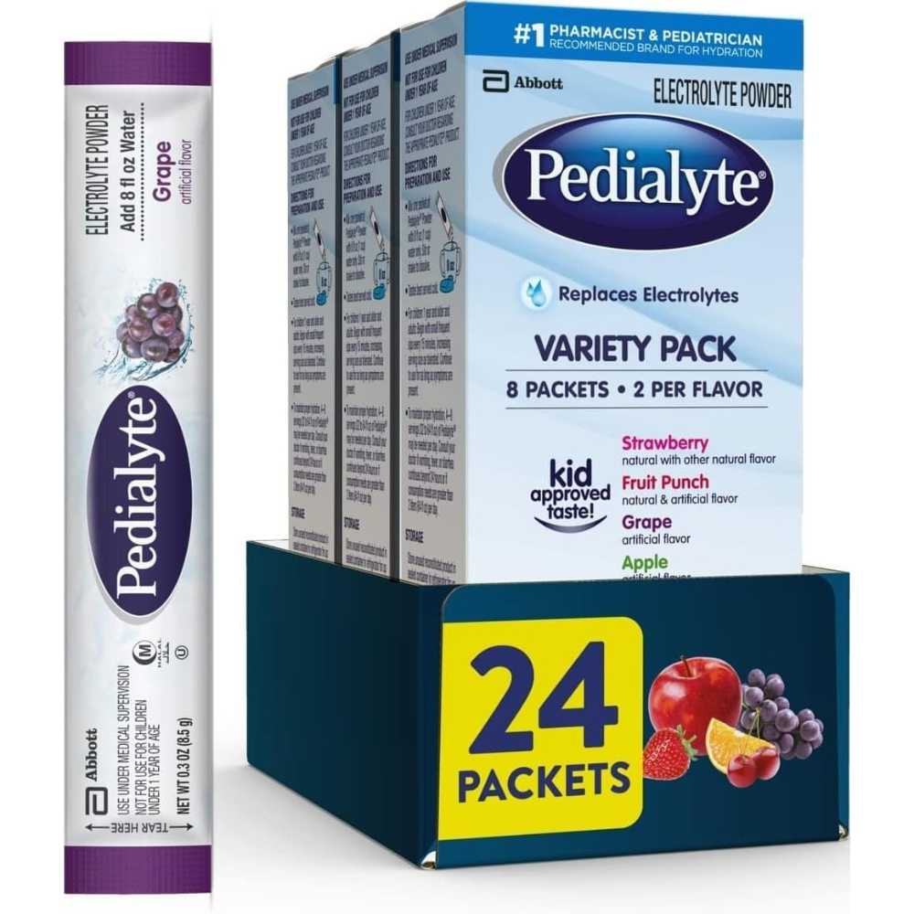 24-Pack Pedialyte Electrolyte Powder Packets (Variety Pack)
