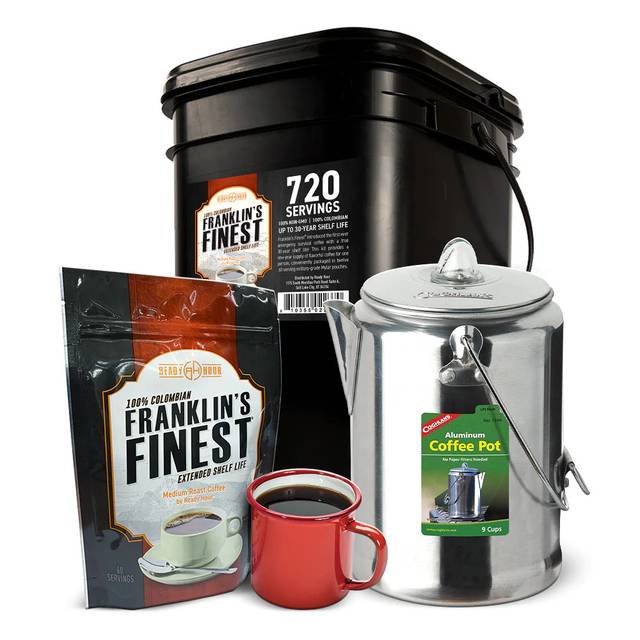 Daily Deal: Franklin's Finest Survival Coffee Bucket + Coghlan's Coffee Pot