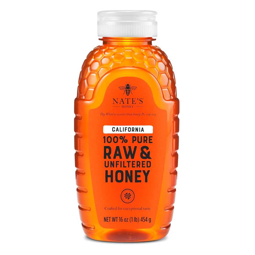 Nate's California 100% Pure, Raw & Unfiltered Honey, 16 oz.