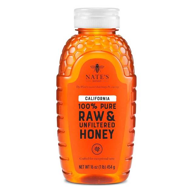 Nate's California 100% Pure, Raw & Unfiltered Honey, 16 oz.