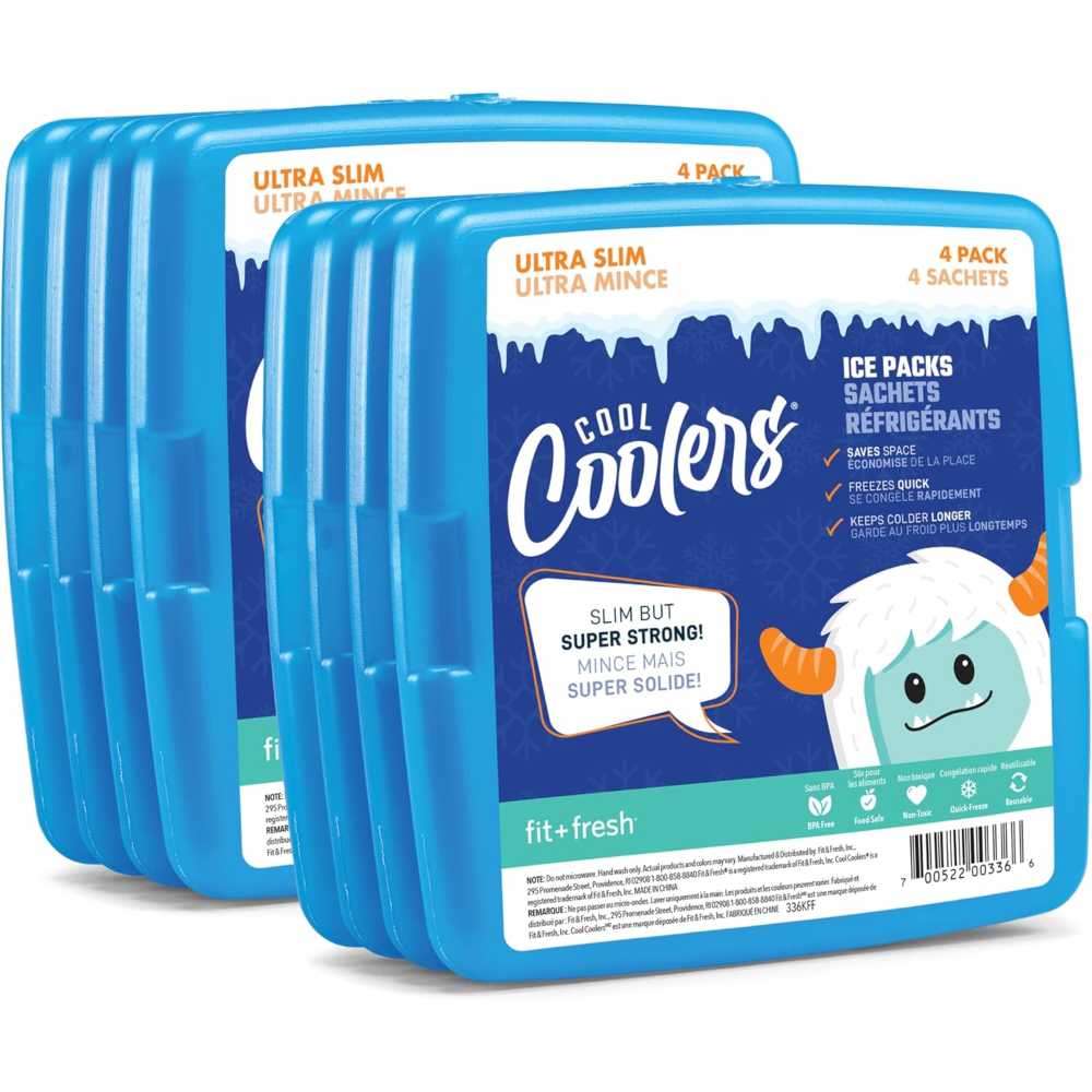 8-Pack Cool Coolers Slim Ice Packs