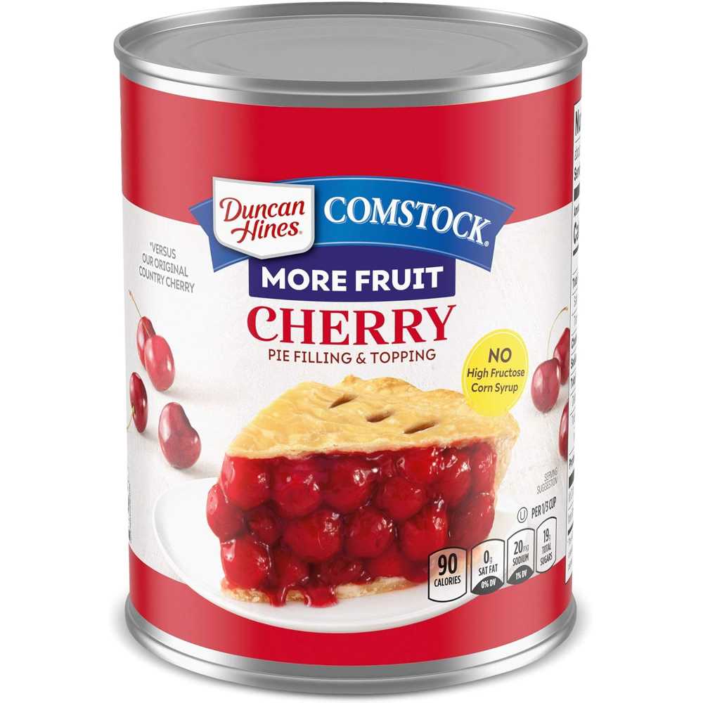 8-Pack Duncan Hines Comstock More Fruit Cherry Pie Filling & Topping, 21 oz.