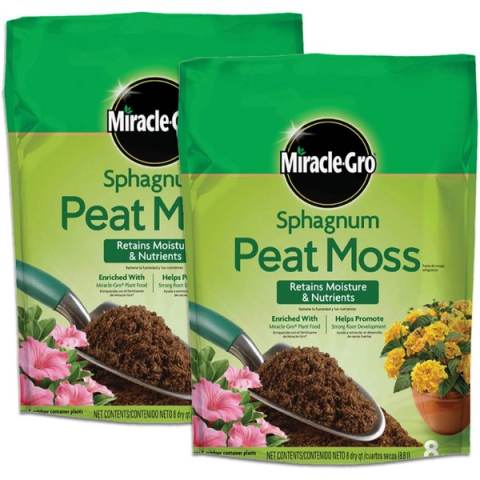 2-Pack Miracle-Gro Sphagnum Peat Moss, 8 qt.