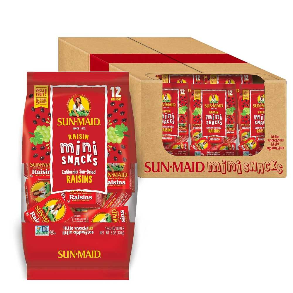 144-Pack Sun-Maid California Sun-Dried Raisins Snack-Size Box, 0.5 oz.