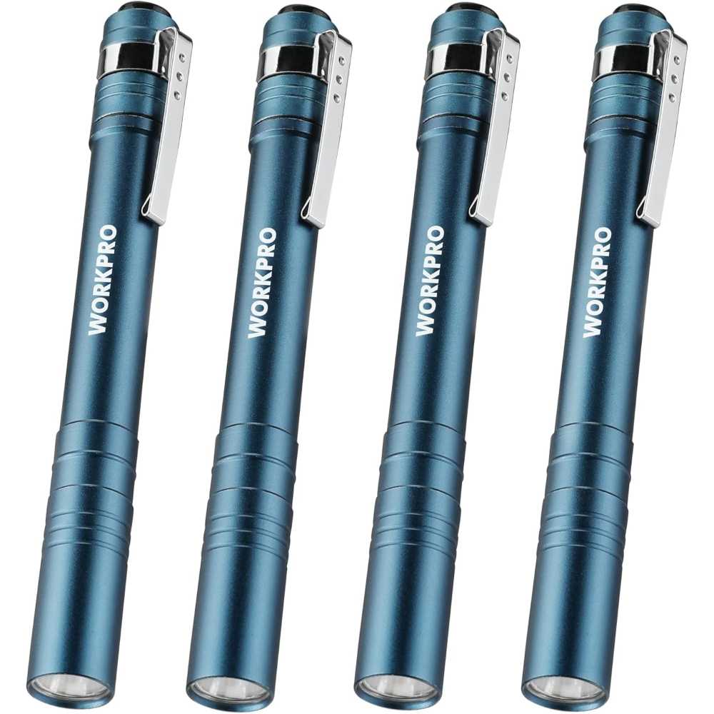 4-Pack WORKPRO LED Pen Light (Blue or Brown)