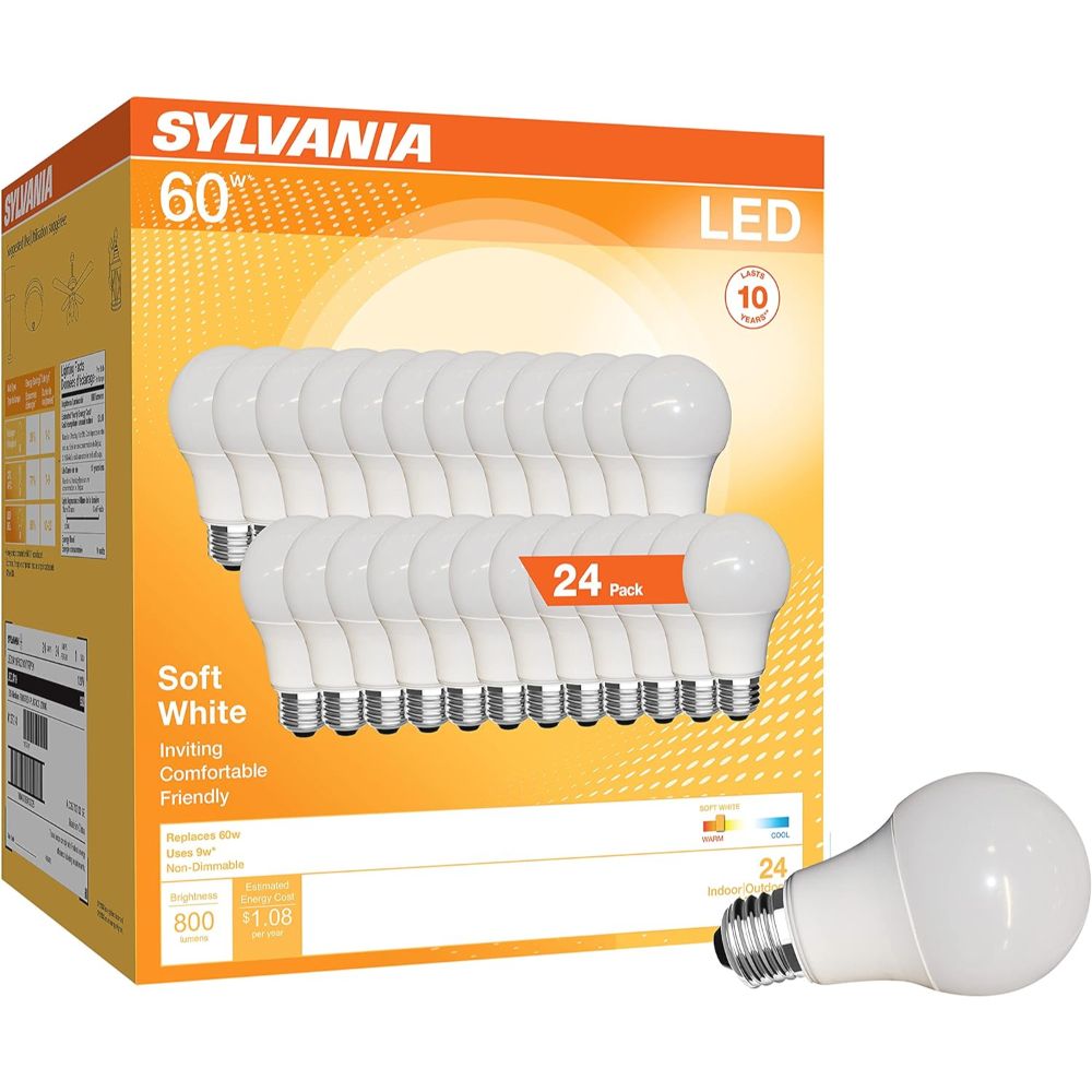24-Pack Sylvania LED A19 Light Bulb (Soft White)