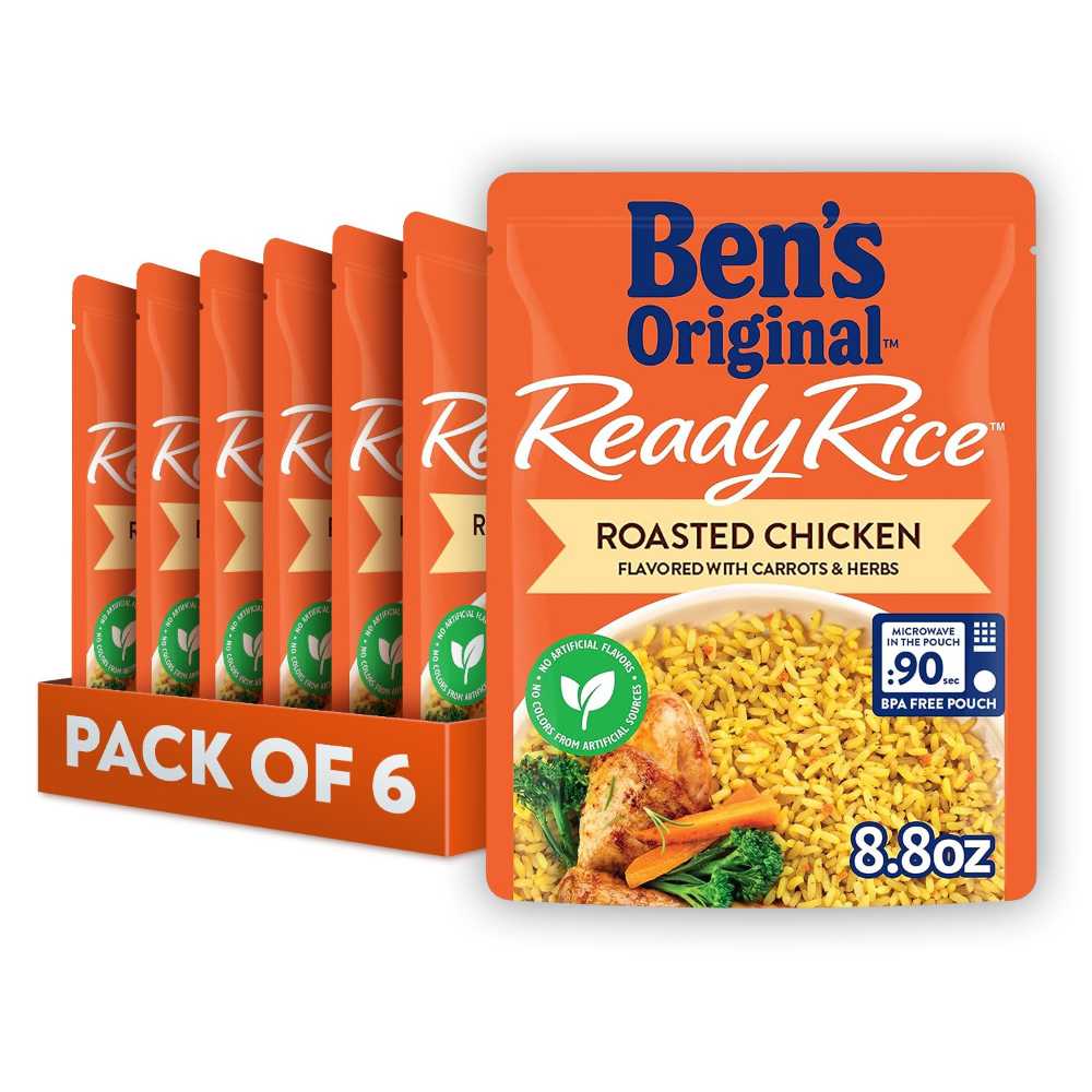 6-Pack Ben's Ready Rice Roasted Chicken Rice, 8.8 oz.