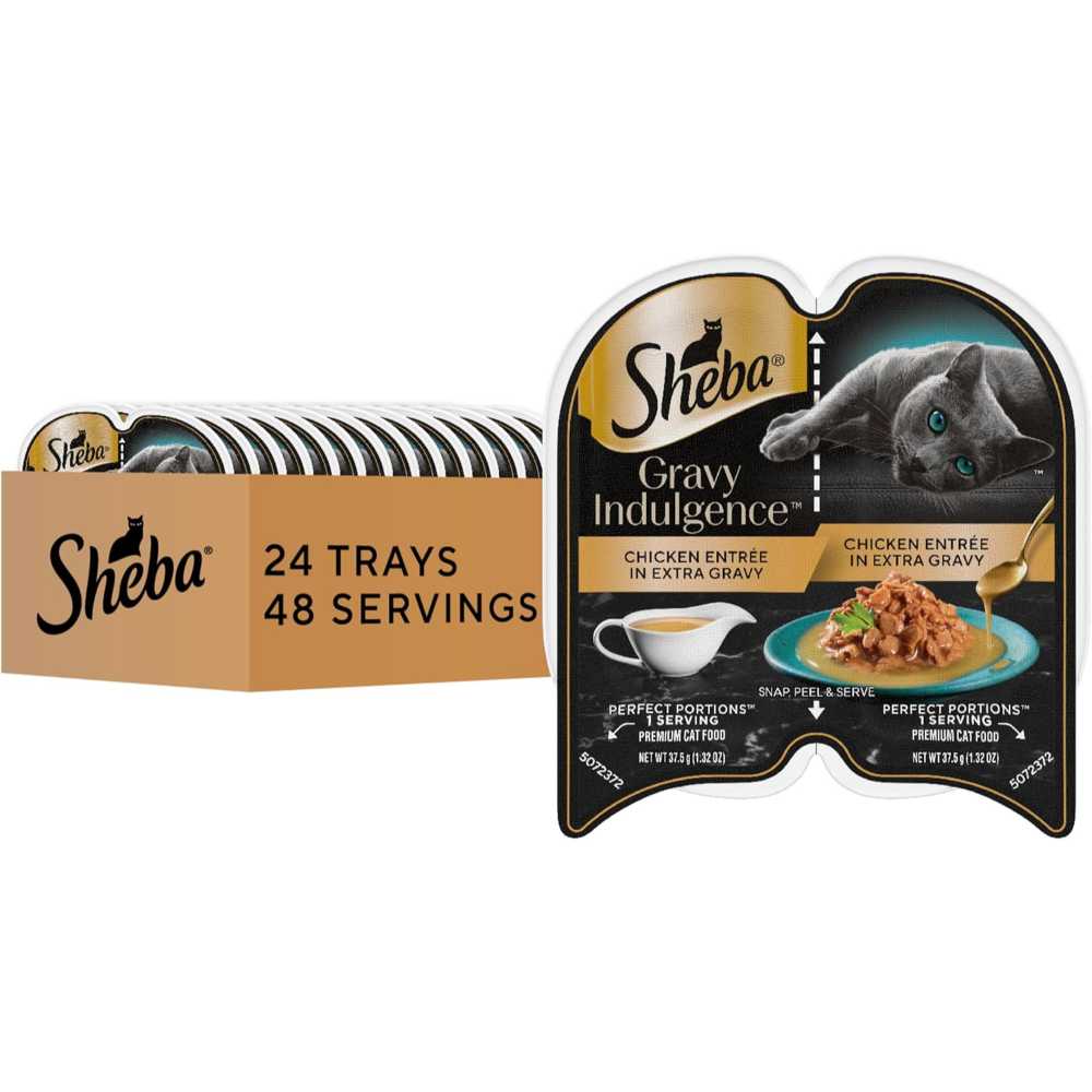 24-Pack Sheba Gravy Indulgence Chicken Entree in Gravy Cat Food, 2.6 oz. Twin-Pack Trays