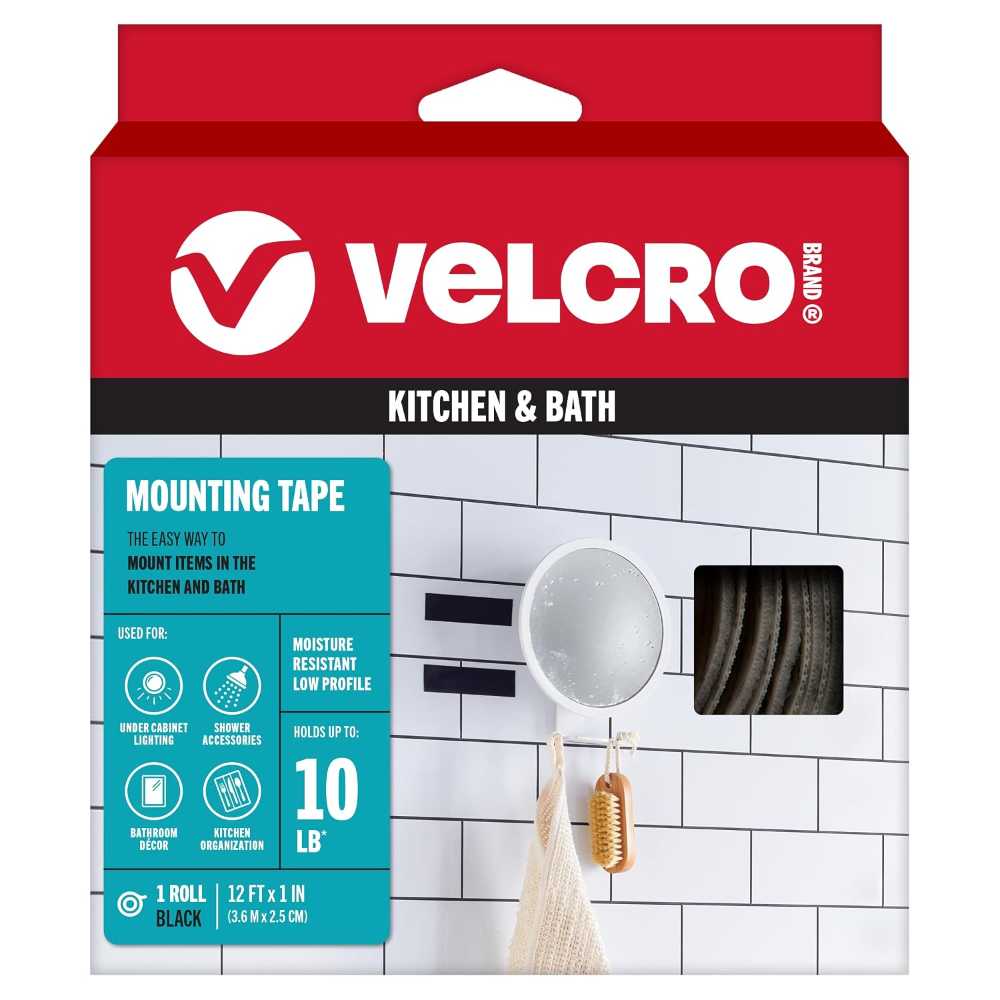 Velcro Brand Kitchen & Bath Mounting Tape (12' x 1")