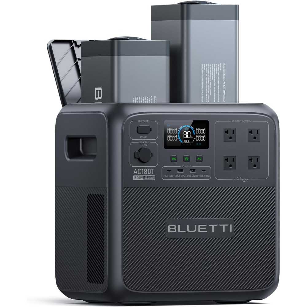 Bluetti AC180T Hot-Swappable 1800W/1432Wh LiFePO4 Power Station