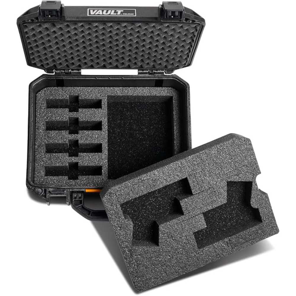 Pelican Vault V200 Multi-Pistol Custom Cut Foam Case for Glocks