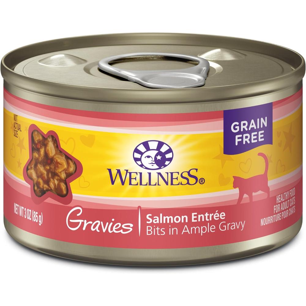 12-Pack Wellness Gravies Grain-Free Canned Cat Food, 3 oz. (Salmon Entree)