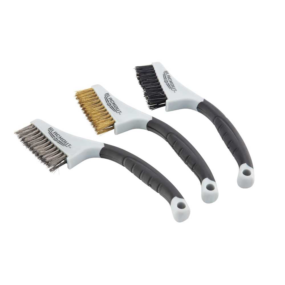 Blackout XP 3-Piece Wire Brush Set (Stainless Steel, Brass, Nylon)