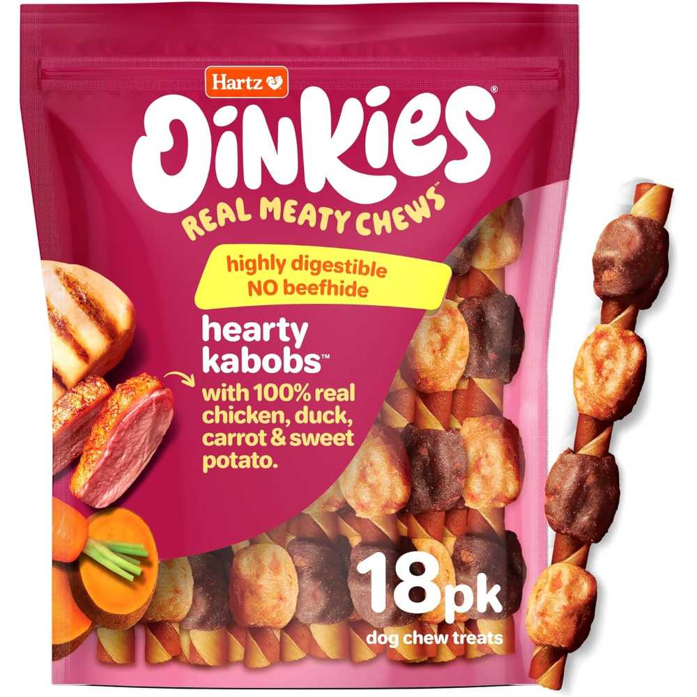18-Pack Oinkies Hearty Kabobs Rawhide‑Free Dog Treats