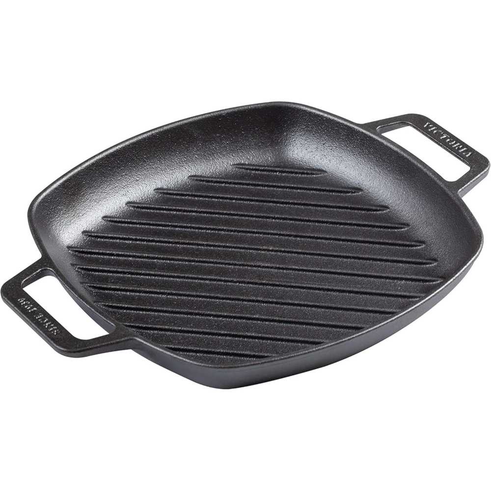 Victoria 10" Cast Iron Square Grill Pan