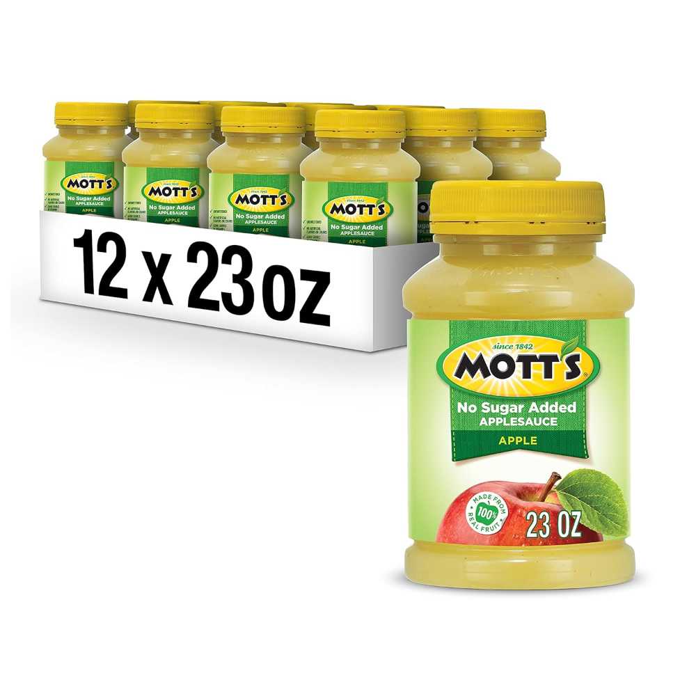 12-Pack Mott's No Sugar Added Applesauce Jars, 23 oz.