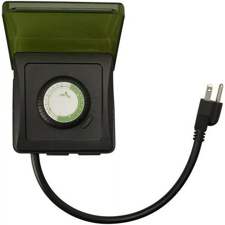 Woods Outdoor 24-Hour Heavy Duty Mechanical Plug-In Timer w/ 2 Grounded Outlets