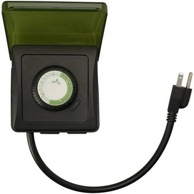 Woods Outdoor 24-Hour Heavy Duty Mechanical Plug-In Timer w/ 2 Grounded Outlets