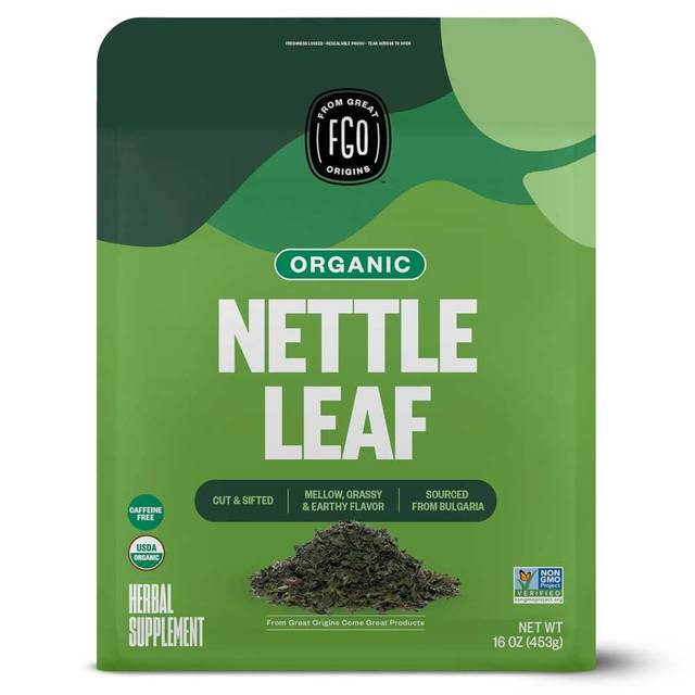 FGO Organic Nettle Leaf Loose Tea Bulk Pouch, 16 oz.
