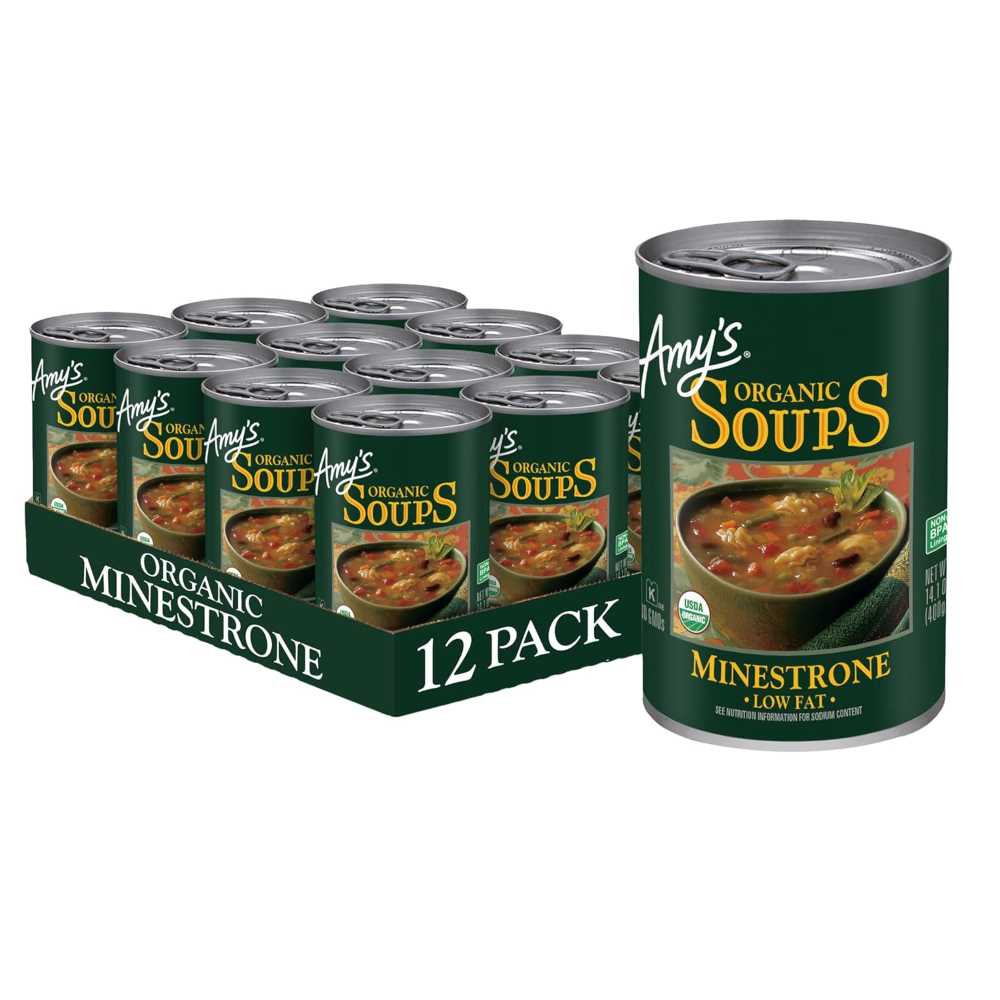12-Pack Amy’s Organic Minestrone Soup, 14.1 oz.
