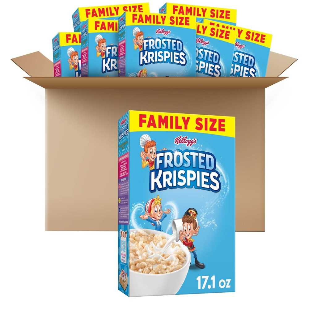8-Pack Kellogg's Frosted Krispies Cereal, Family Size 17.1 oz.