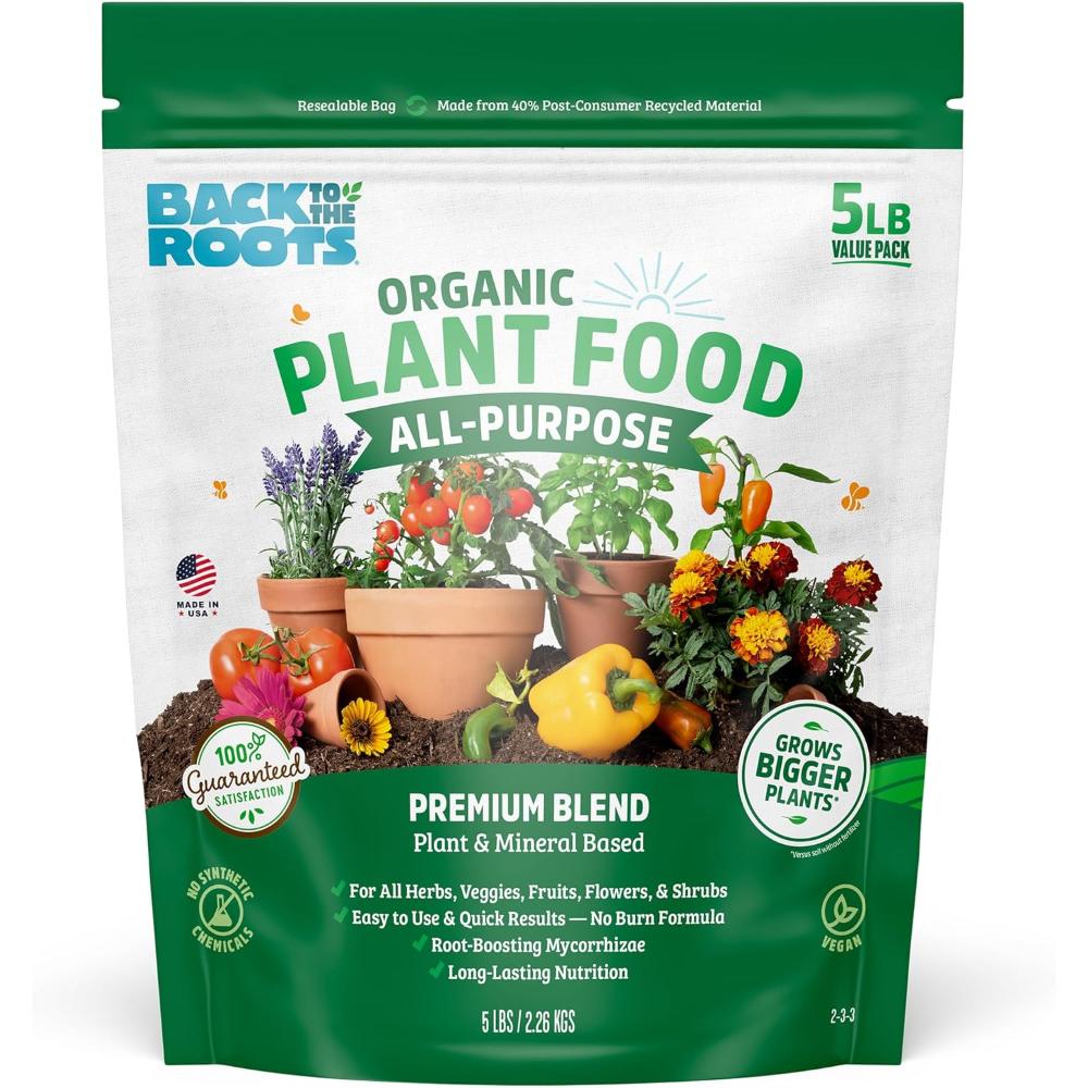 Back to the Roots Organic All-Purpose Plant Food, 5 lbs.