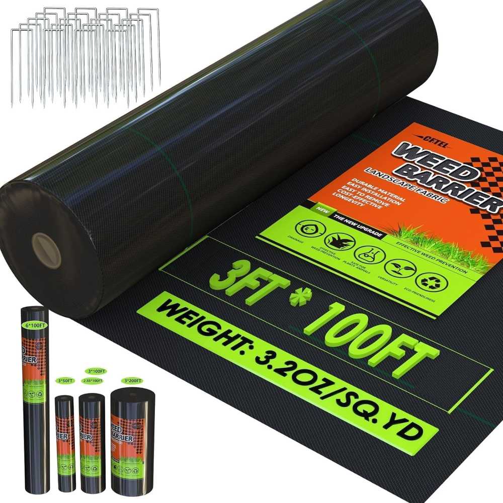 CFTEL 3.2 oz. Weed Barrier Landscape Fabric (3' x 100')