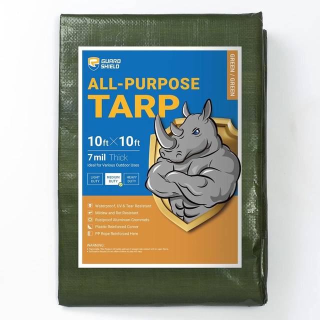 Guard Shield 10' x 10' Tarp (Green, 7 Mil)