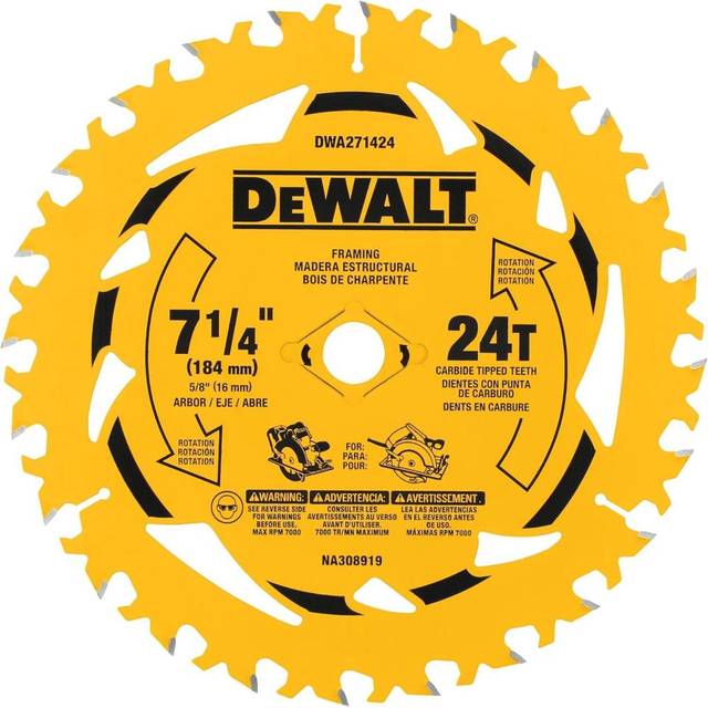 DEWALT 7.25" 24T Circular Saw Blade