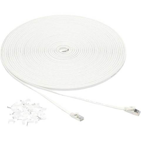 Amazon Basics 100' RJ45 Cat 7 Ethernet Patch Cable + 25x Nails