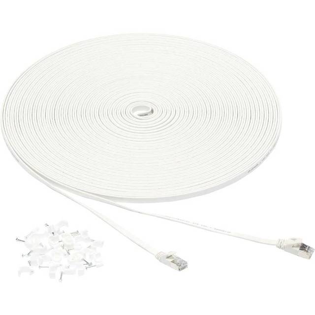 Amazon Basics 100' RJ45 Cat 7 Ethernet Patch Cable + 25x Nails