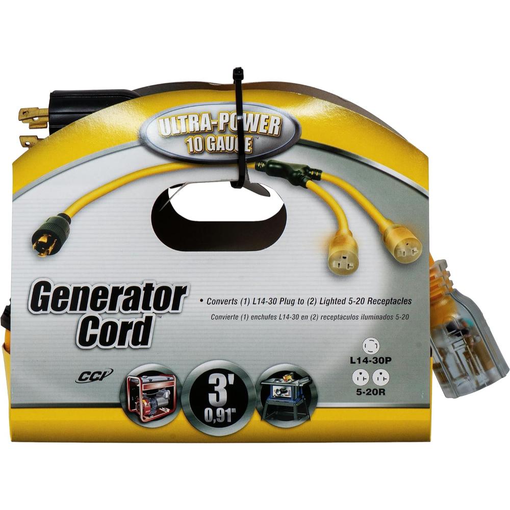 Coleman Cable 3' 10-Gauge Generator Power Cord Adapter/Splitter