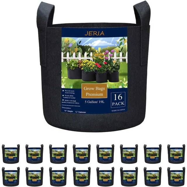 16-Pack Jeria 5-Gallon Fabric Grow Bags