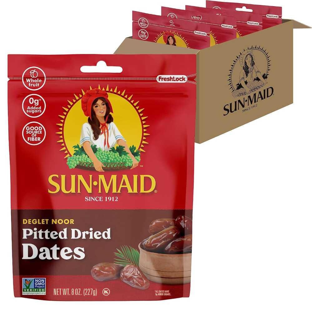 4-Pack Sun-Maid Deglet Noor Pitted Dried Dates, 8 oz.