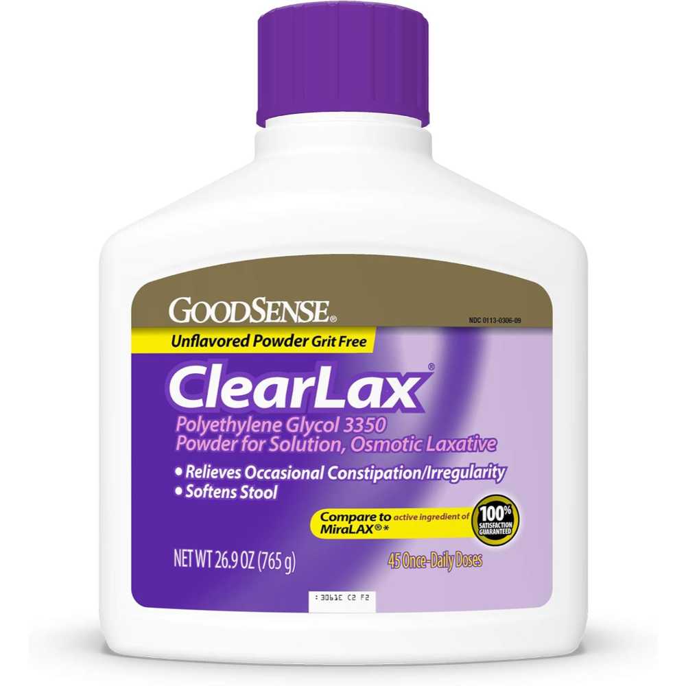 GoodSense ClearLax Polyethylene Glycol 3350 Laxative Powder, 26.9 oz.