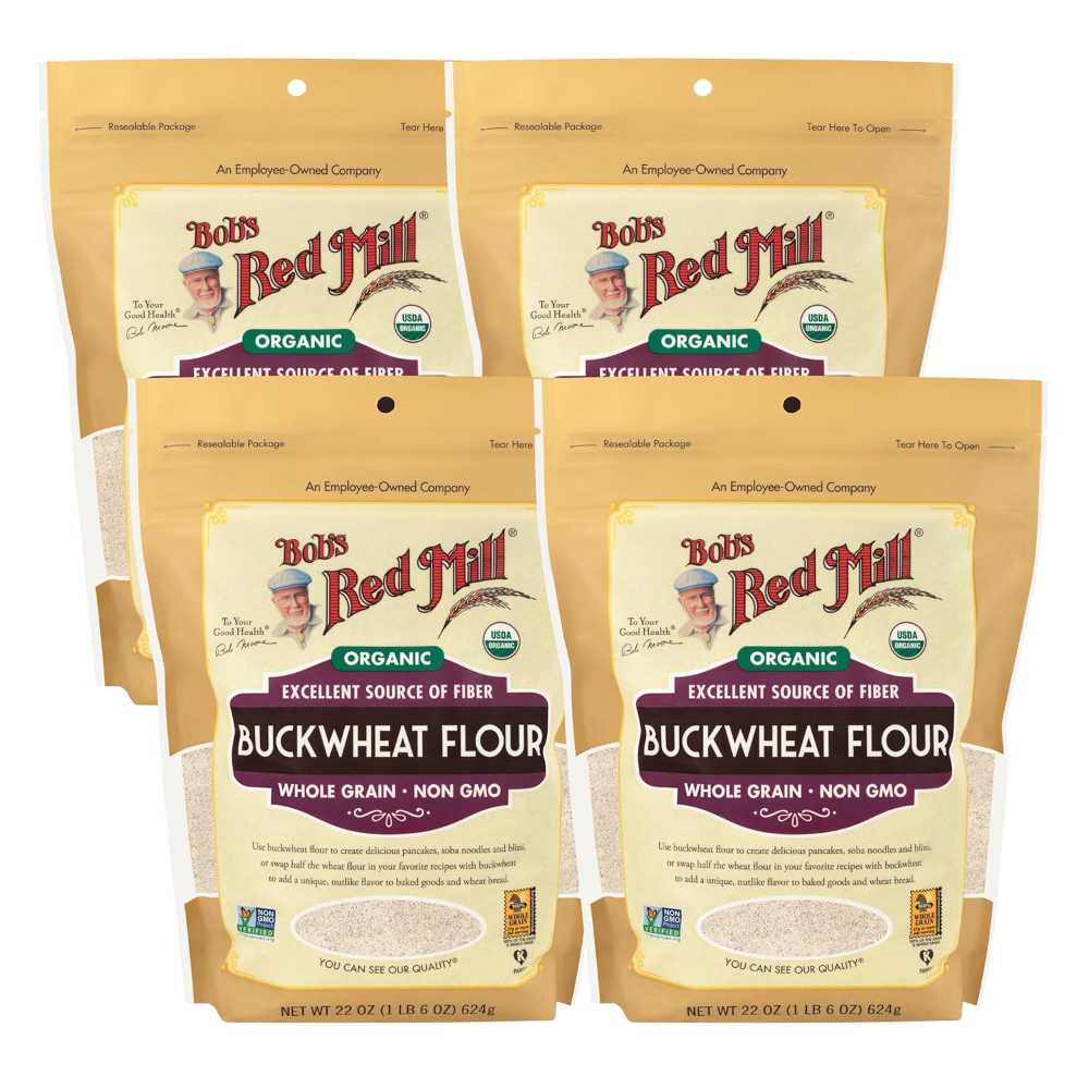 4-Pack Bob's Red Mill Organic Buckwheat Flour, 22 oz.