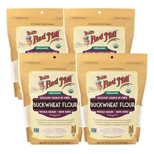 4-Pack Bob's Red Mill Organic Buckwheat Flour, 22 oz.