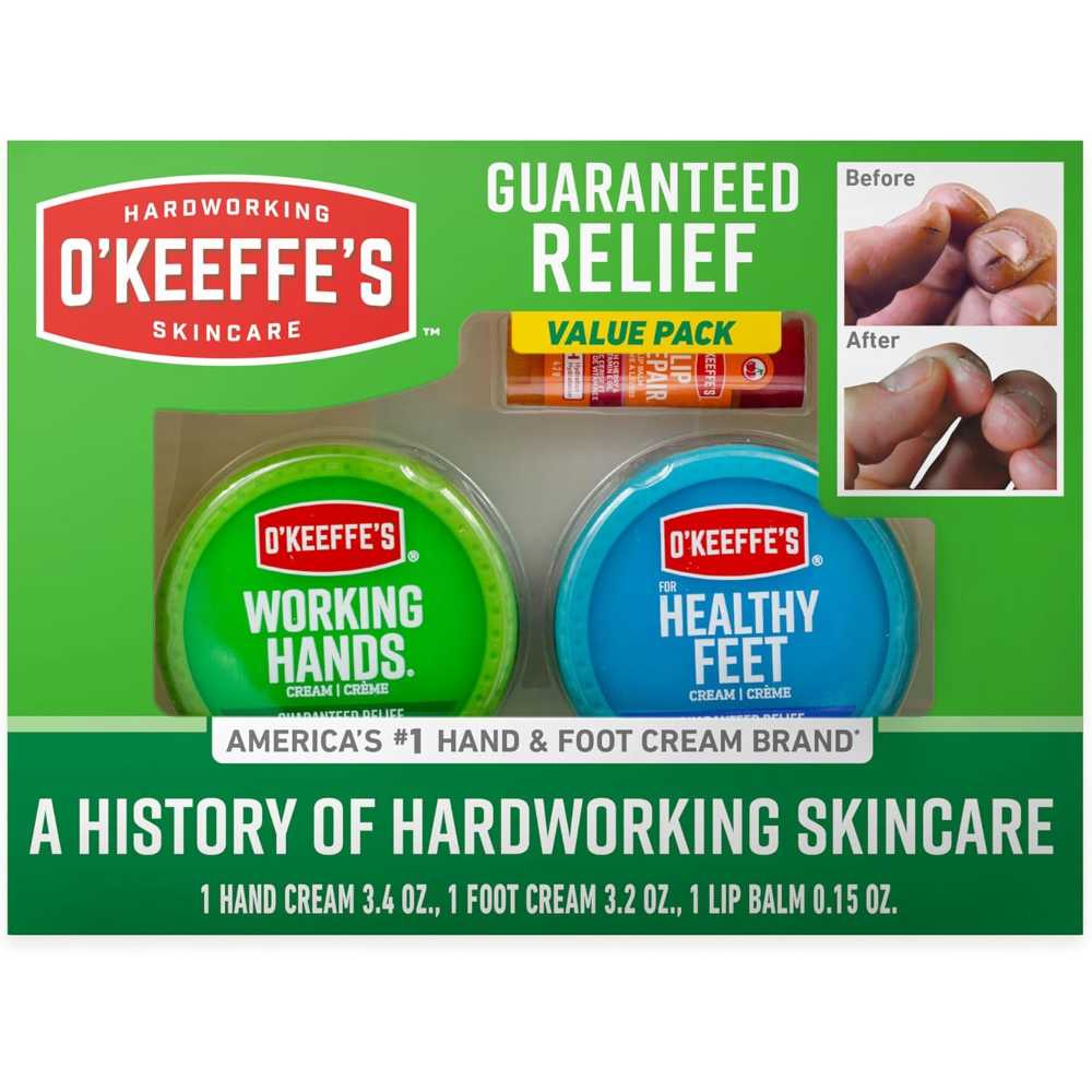 O'Keeffe's 3-Piece Value Pack w/ Working Hands, Healthy Feet, & Lip Repair