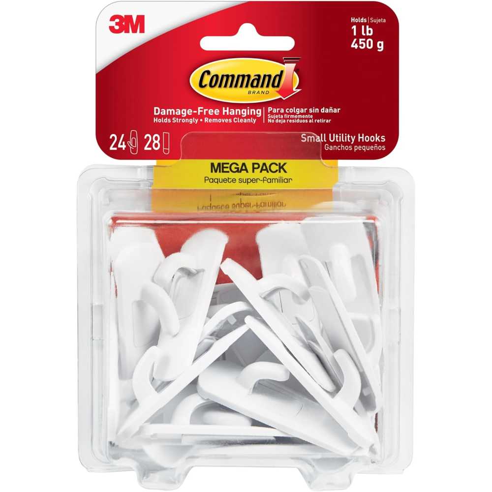 24-Pack Command Small Utility Hooks