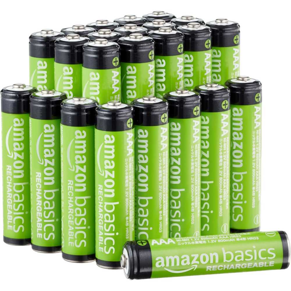 Prime Members: 24-Pack Amazon Basics Rechargeable AAA Batteries (800 mAh)