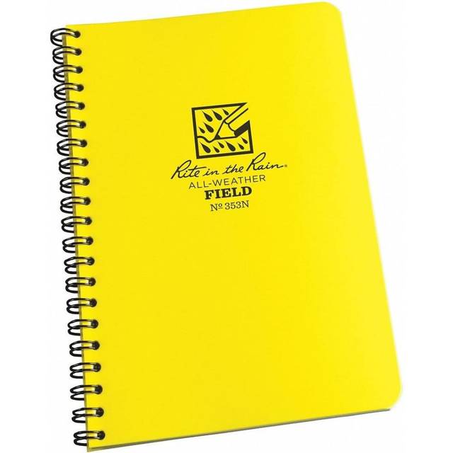 Rite in the Rain Weatherproof Notebook, 4 5/8" x 7" (Yellow, Field Pattern)