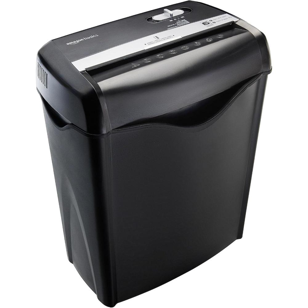 Amazon Basics 6-Sheet Cross-Cut Paper and Credit Card Shredder