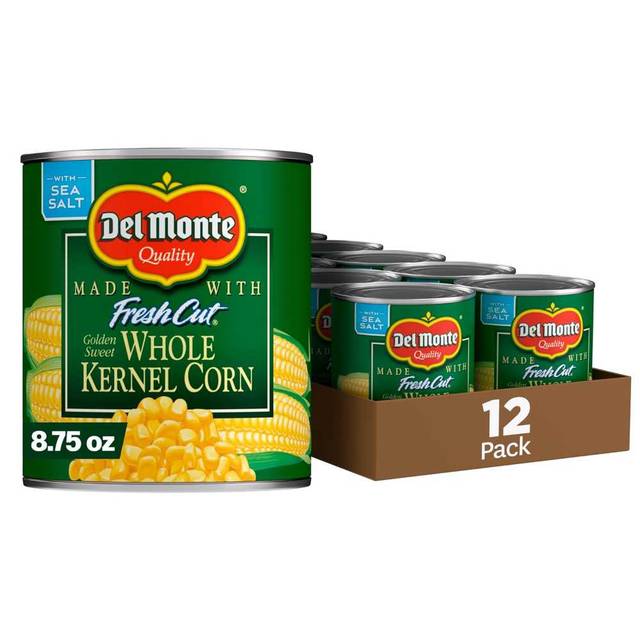 12-Pack Del Monte Canned Fresh Cut Whole Golden Sweet Kernel Corn, 8.75 oz.